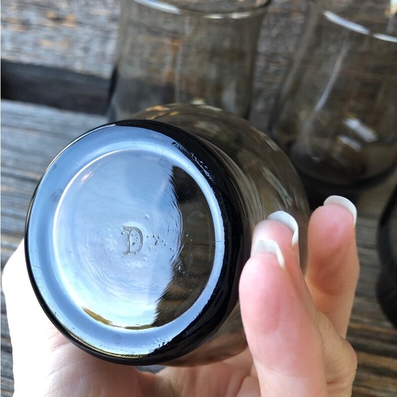 Dominion Glass S/4 Vintage Smokey Brown tumblers Vtg barware kitchenware Retro🤎 - Picture 9 of 11